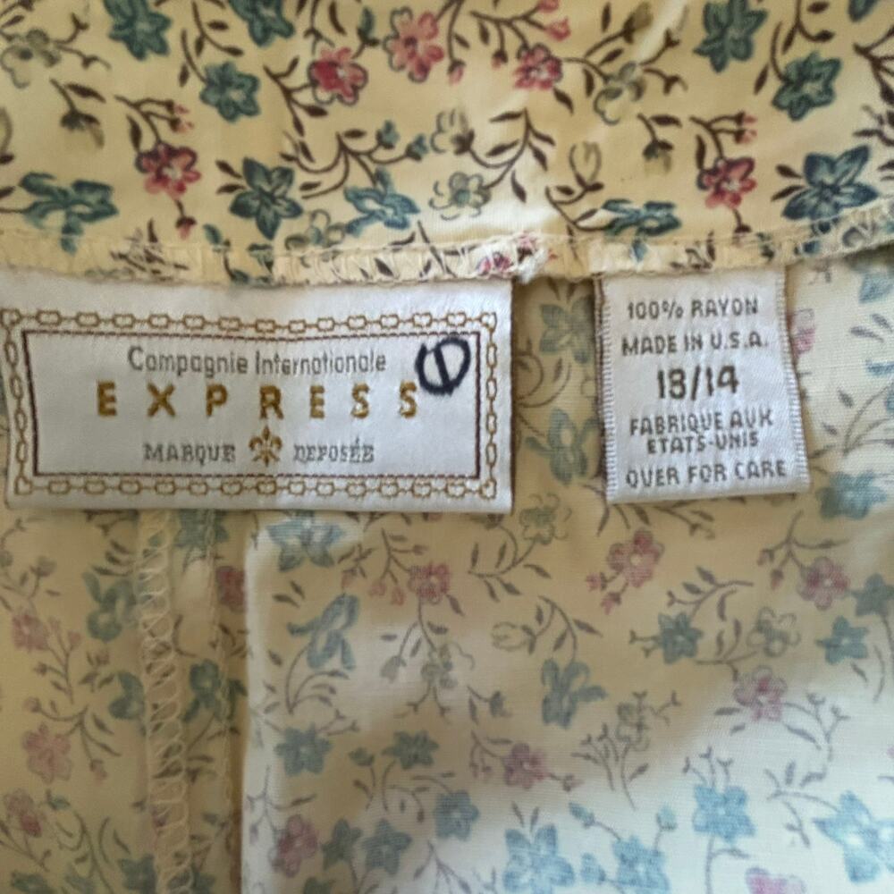Vintage 90's Skort Skirt Short 14 XL Floral Cottage Core 1990's Express - Picture 4 of 5